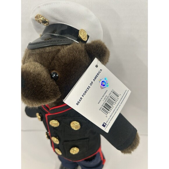 US Marine Corps (USMC) Dress Blues 12” Mini Brown Teddy Bear - No Belt - Picture 4 of 6